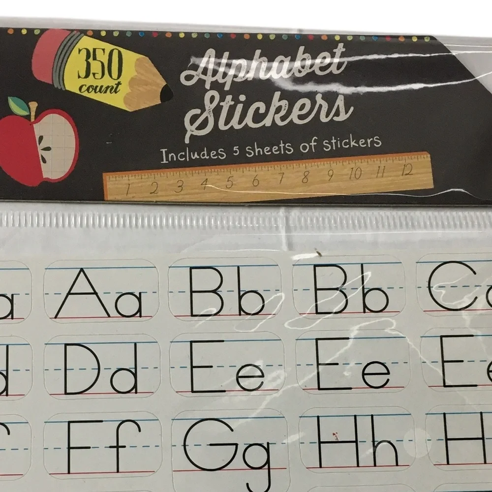 Alphabet Number Stickers 10 Sheets 700 Total Handwriting Uppercase Lowercase NEW